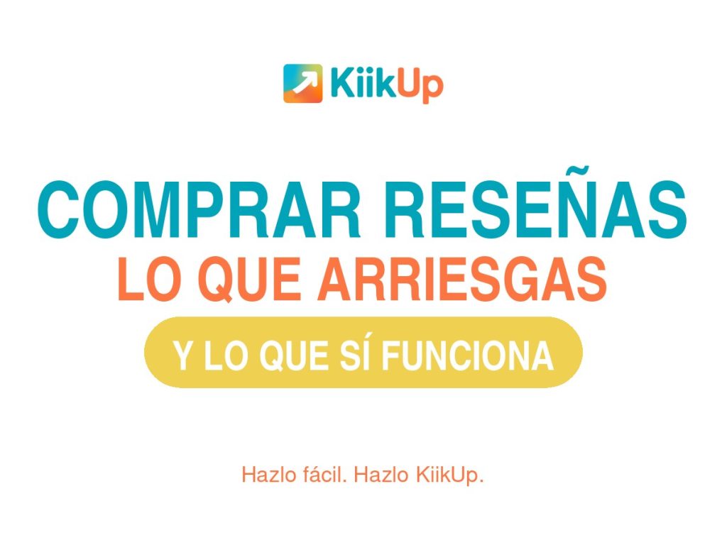 Portada del artículo sobre comprar reseñas en Google, con el logotipo de KiikUp sobre fondo blanco