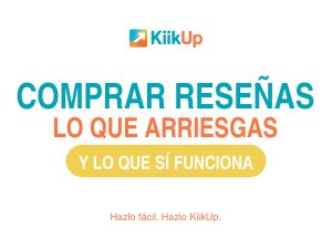 Portada del artículo sobre comprar reseñas en Google, con el logotipo de KiikUp sobre fondo blanco