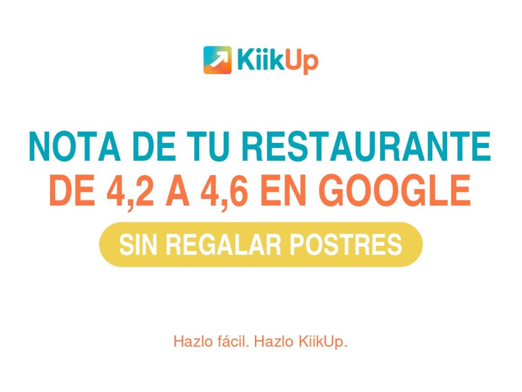 Portada del artículo sobre cómo mejorar la puntuación de Google de un restaurante, con el logotipo de KiikUp sobre fondo blanco