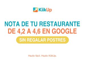 Portada del artículo sobre cómo mejorar la puntuación de Google de un restaurante, con el logotipo de KiikUp sobre fondo blanco