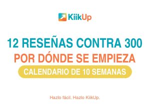 Portada con el contraste entre 12 y 300 reseñas de Google y un calendario de diez semanas para empezar a remontar